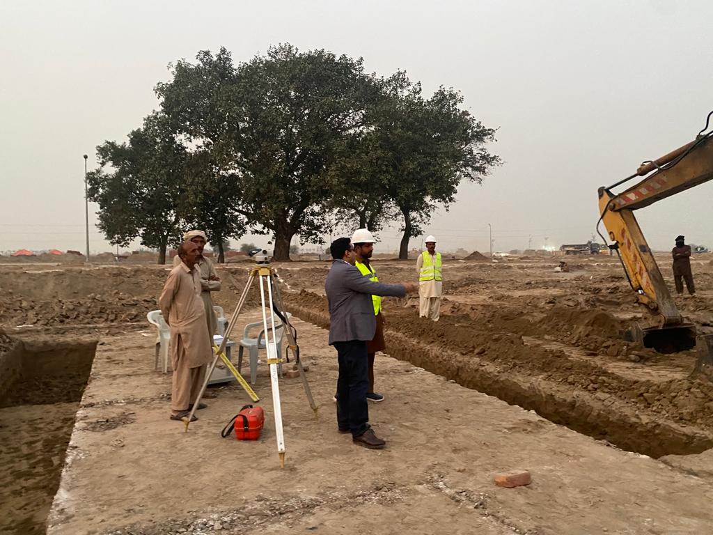 Qasim Khalid and Channel's Civil Engineer at Lahore Smart City Construction Site